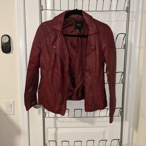 Red Faux Leather Jacket